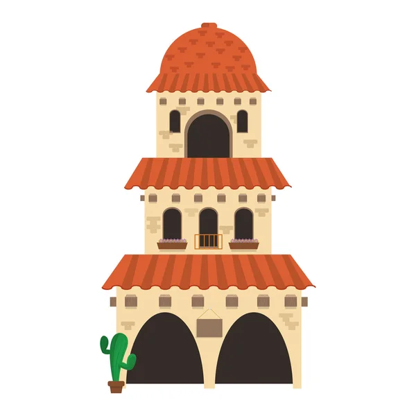 Icono de la arquitectura colonial española — Vector de stock