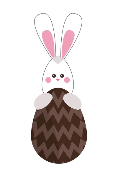 Lapin de Pâques avec icône d'oeuf — Image vectorielle