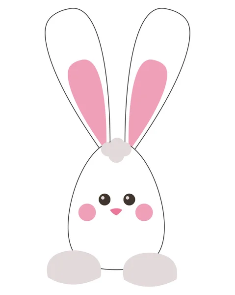 Easter bunny with egg icon — Stock Vector