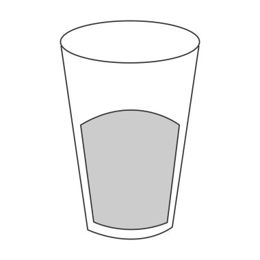 Cam bardak sıvı simgesiyle