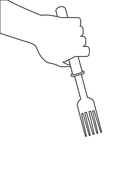 Hand hält Gabelsymbol — Stockvektor