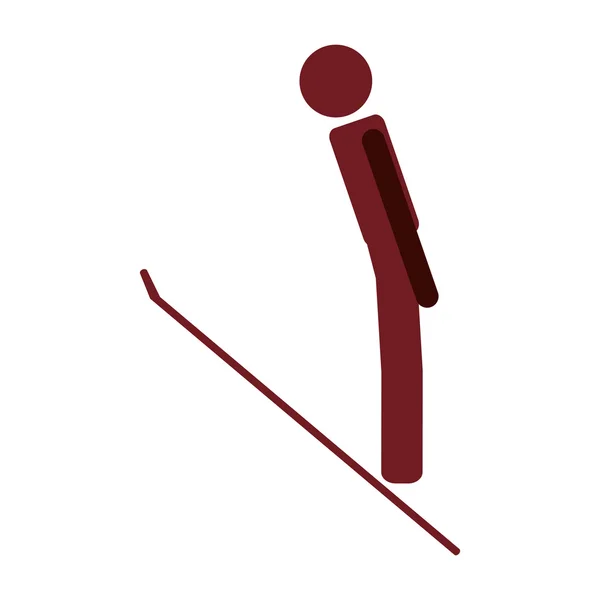 Icône de saut à ski — Image vectorielle