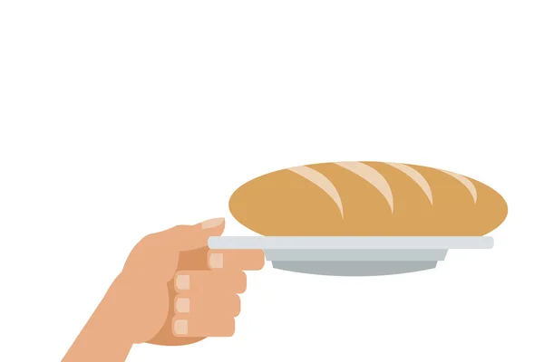 Bütün ekmek simgesi — Stok Vektör