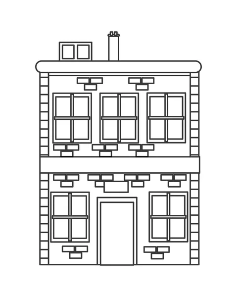 Singola icona edificio in mattoni — Vettoriale Stock