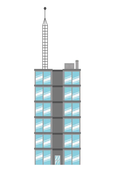 Één hoog gebouw pictogram — Stockvector