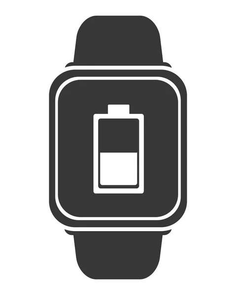 Reloj inteligente con icono de batería — Vector de stock