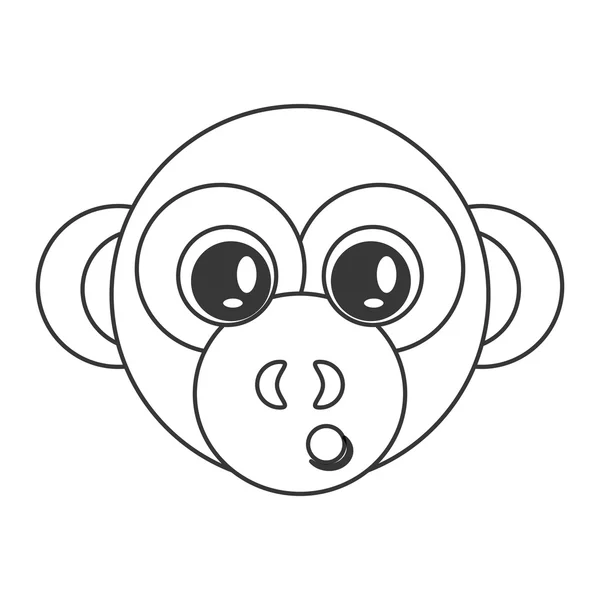 Cute monkey cartoon icon — Stock Vector