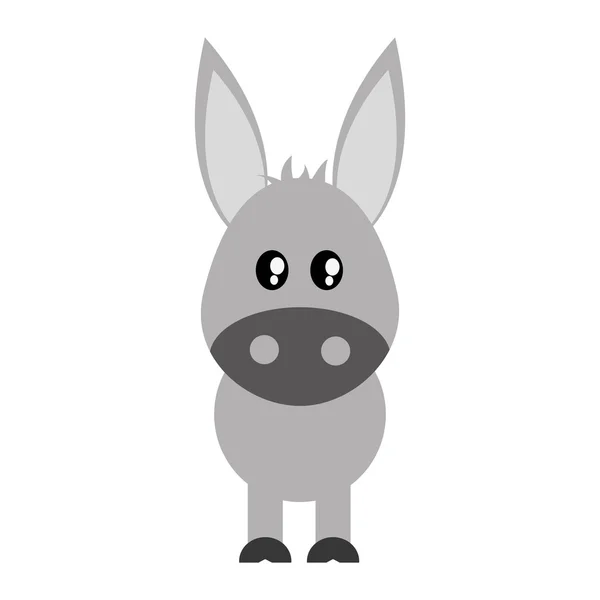 Burro lindo icono de dibujos animados — Archivo Imágenes Vectoriales