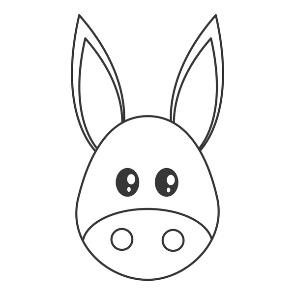 Ícone bonito dos desenhos animados burro —  Vetores de Stock