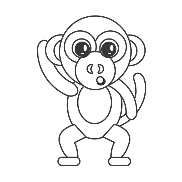 Cute monkey cartoon icon — Stock Vector