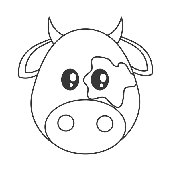 Cute cow cartoon icon — Stock Vector