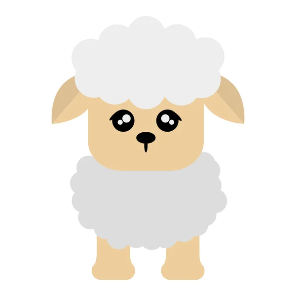 Милый икона овец мультфильм — стоковый вектор