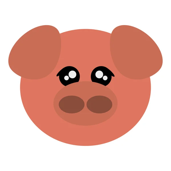 귀여운 돼지 만화 아이콘 — 스톡 벡터
