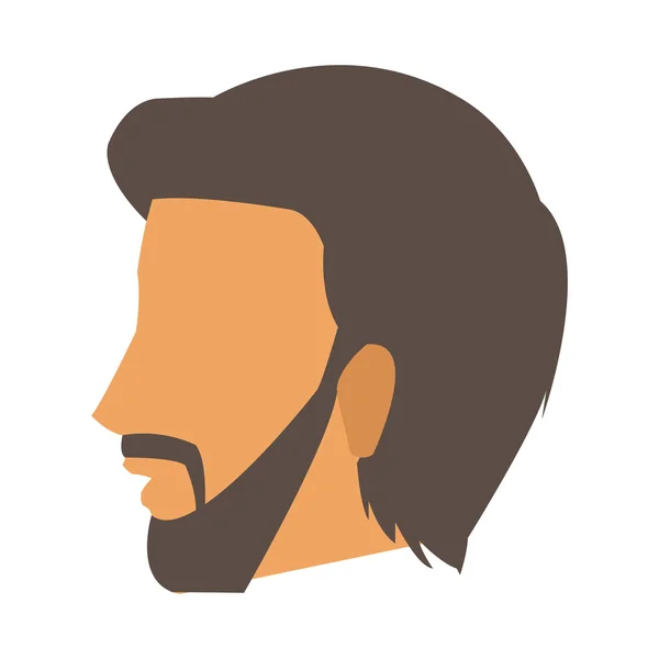 Безликая голова бородатого человека — стоковый вектор