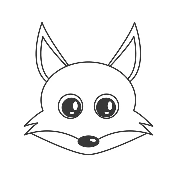 Ícone bonito cartoon raposa — Vetor de Stock