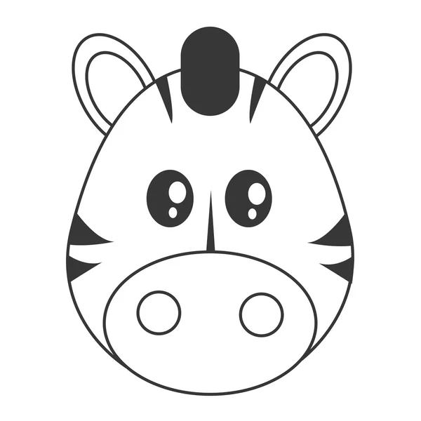 Ícone bonito dos desenhos animados zebra — Vetor de Stock