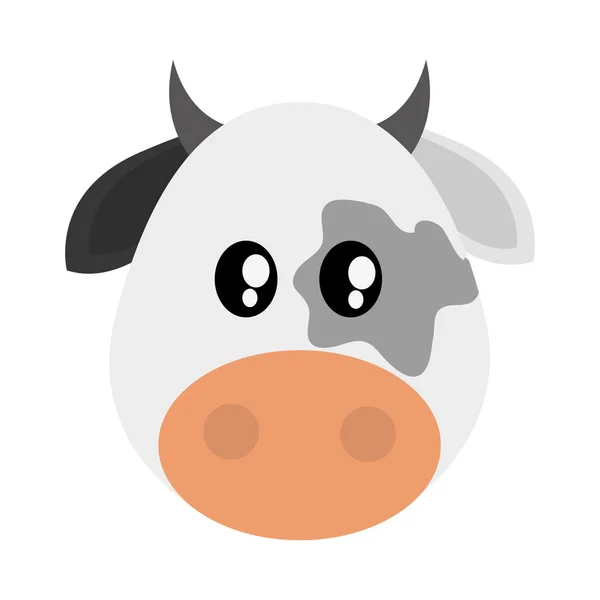 Cute cow cartoon icon — Stock Vector