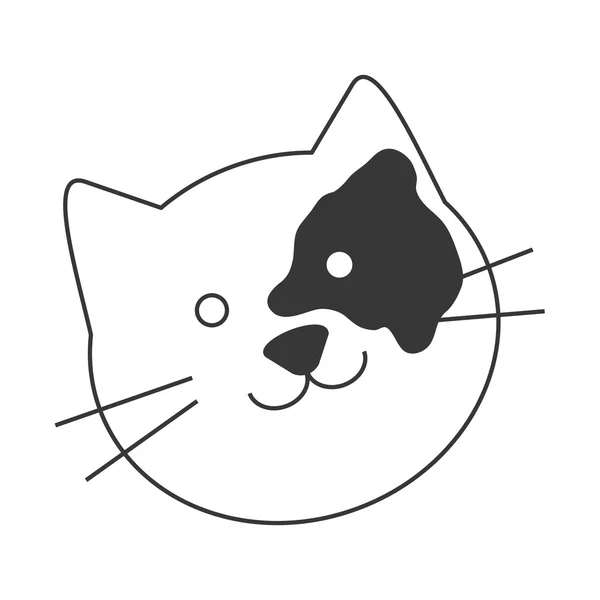Aranyos macska rajzfilm ikon — Stock Vector