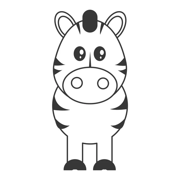 Carino zebra icona del cartone animato — Vettoriale Stock