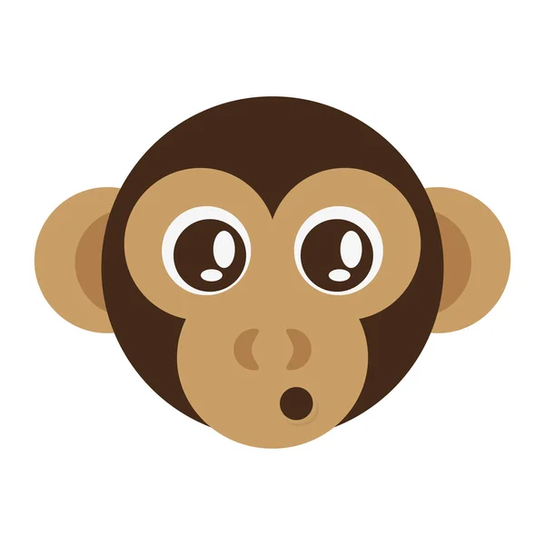 Leuke aap cartoon icoon — Stockvector