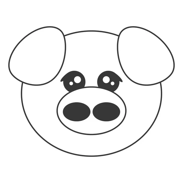 Ícone bonito dos desenhos animados porco —  Vetores de Stock