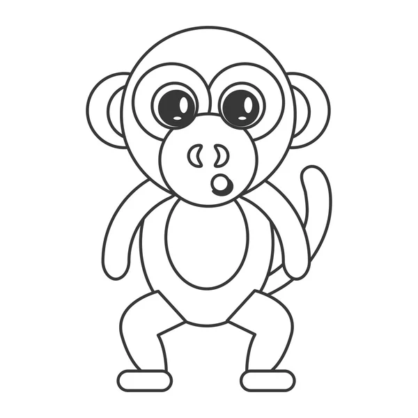 Aranyos majom rajzfilm ikon — Stock Vector
