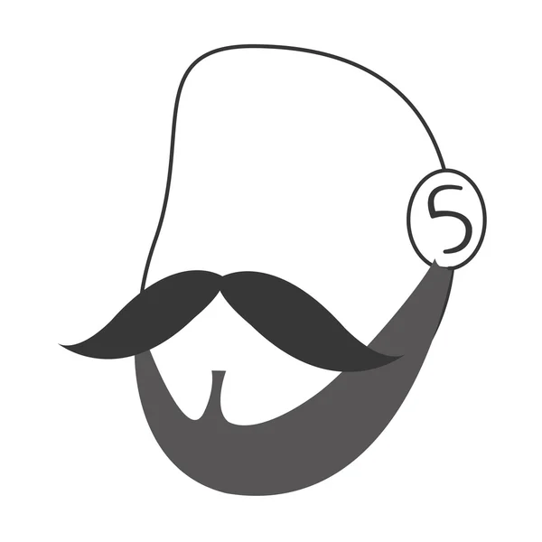 顔の毛のアイコン フェースレス男頭 — ストックベクタ