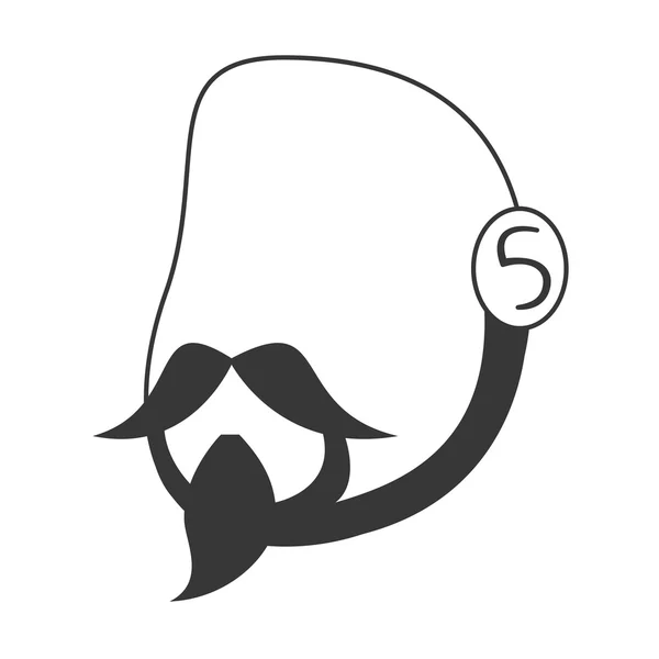 Cabeza de hombre sin rostro con el icono de pelo facial — Vector de stock