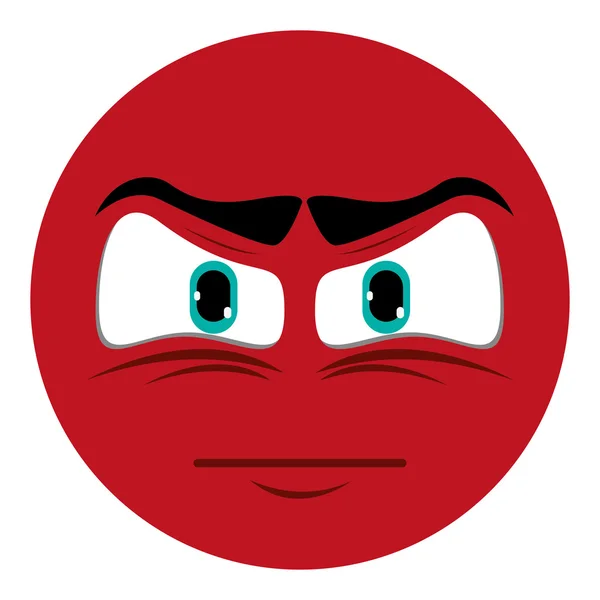 Ícone emoticon rosto irritado — Vetor de Stock