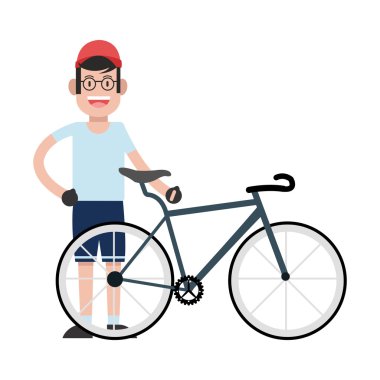 Adam bisikleti simgesiyle şapkası