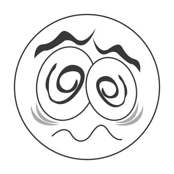 Traumatized face emoticon icon — Stock Vector