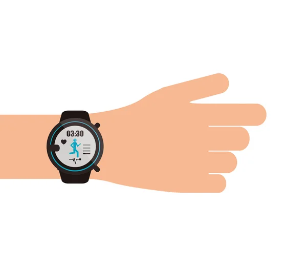 Heartrate wrist tracker on hand icon — Stock Vector