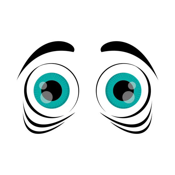 Frightened cartoon eyes icon — Stock Vector