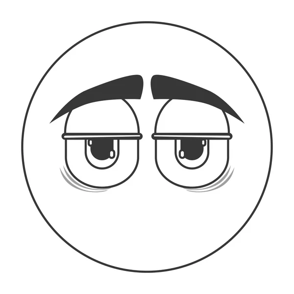 Müdes Gesicht Emoticon-Symbol — Stockvektor