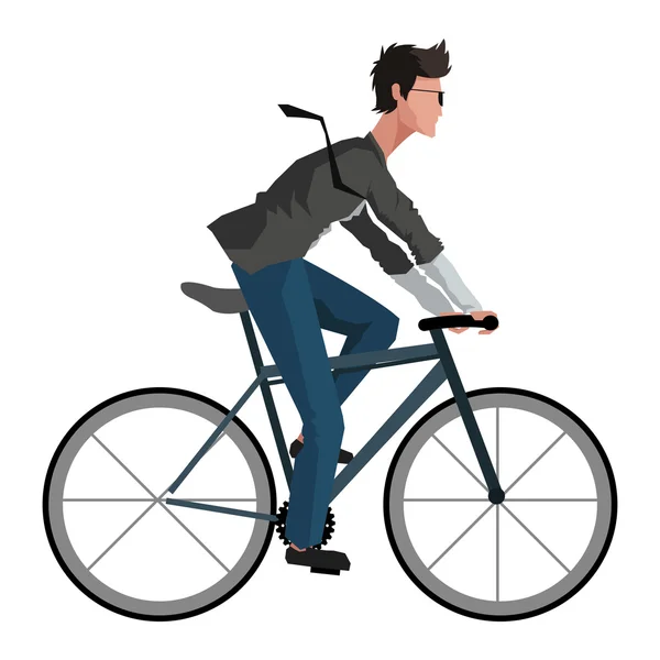 Ember lovaglás kerékpár ikon — Stock Vector