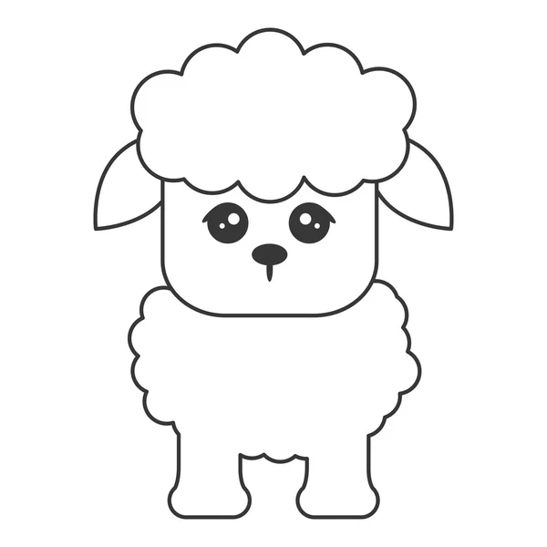 Mignonne icône de dessin animé moutons — Image vectorielle