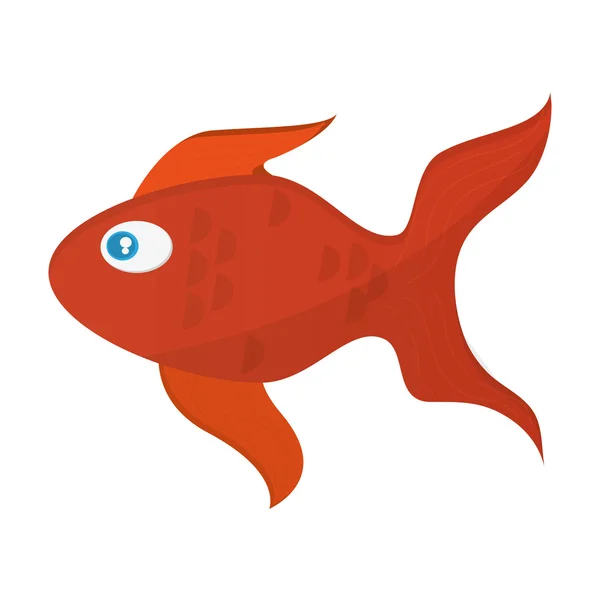 Één goudvis pictogram — Stockvector