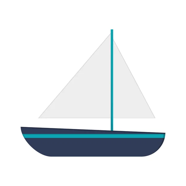 Singola icona barca a vela — Vettoriale Stock