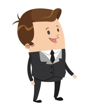 şirin işadamı kumral parlak çizgi film simgesi olan