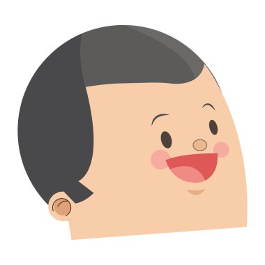 gri saç simgesi ile mutlu adamın sevimli yüzü