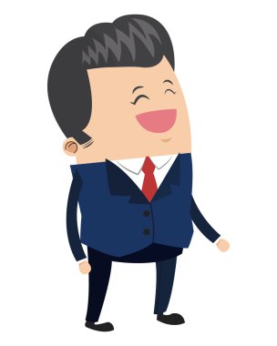 Briyantinini saç çizgi film simgesi olan şirin iş adamı