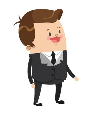 şirin işadamı kumral parlak çizgi film simgesi olan