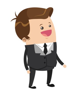 şirin işadamı kumral parlak çizgi film simgesi olan