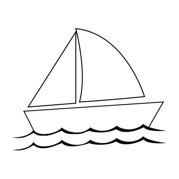 Einzelnes Segelboot-Symbol — Stockvektor