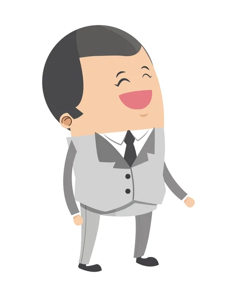 Lindo hombre de negocios con el pelo gris corto icono de dibujos animados — Archivo Imágenes Vectoriales