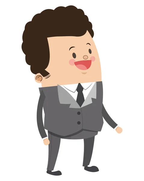 Милый бизнесмен икона мультфильма — стоковый вектор