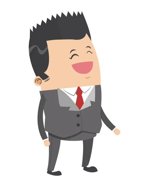 Lindo hombre de negocios con el icono de dibujos animados pelo puntiagudo — Vector de stock