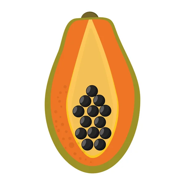 Papaya mezza icona — Vettoriale Stock