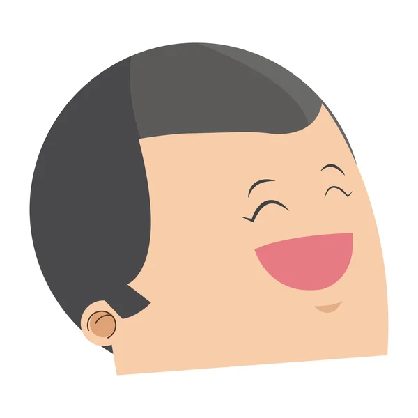 Милое лицо счастливого человека с иконой седых волос — стоковый вектор