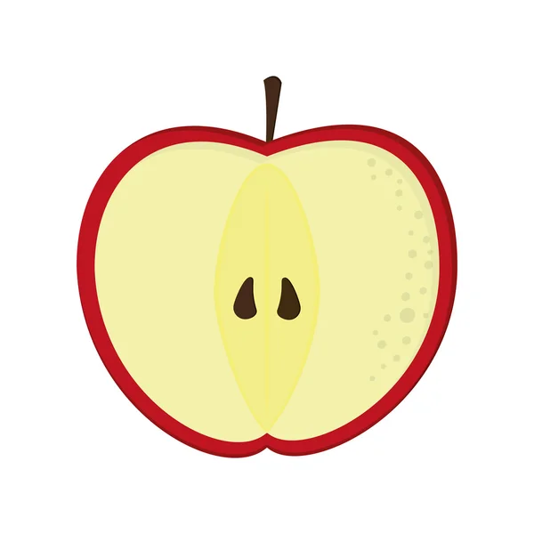 Apfel halb Symbol — Stockvektor